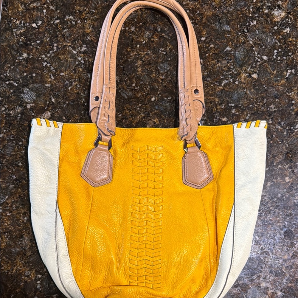 Yellow and Cream Tote Bag